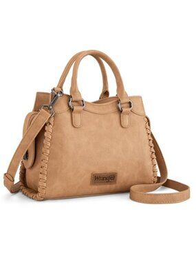 Wrangler Top-Handle Satchel Purse with Detachable Strap, Vegan Leather